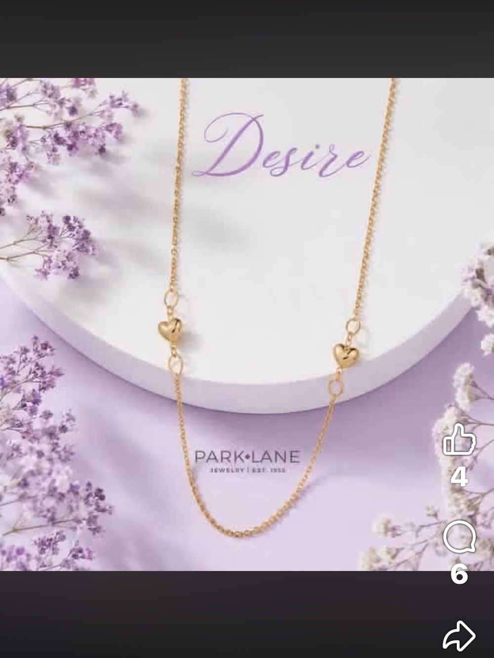 Park Lane Gold Heart Link Necklace - Gold